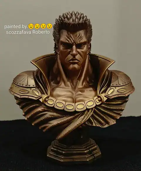 Buste de Raoh en finition bronze peint par Roberto Scozzafava, vue 1