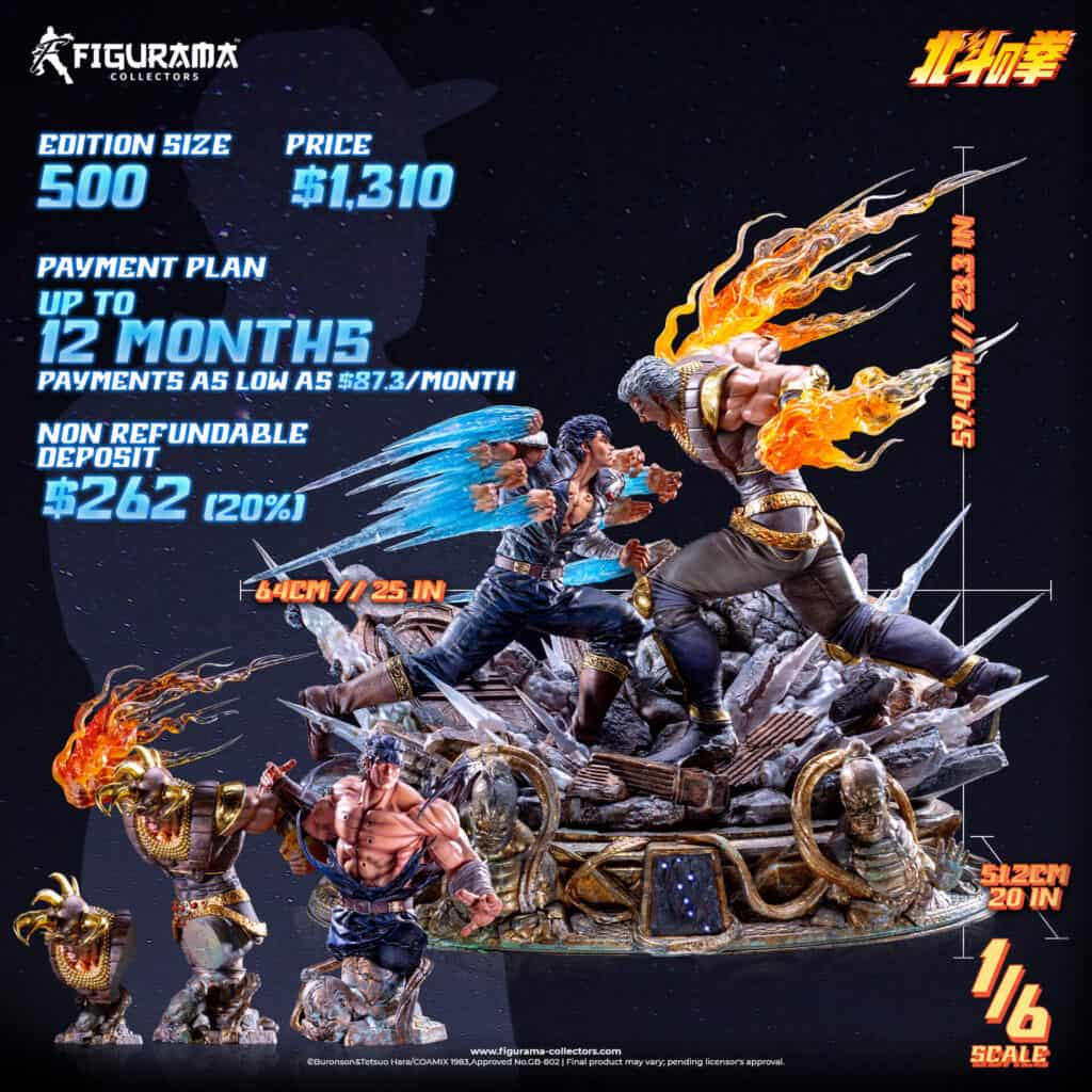 Statue Figurama Kenshiro vs Raoh visuel commercial 500 exemplaires 1310 dollars