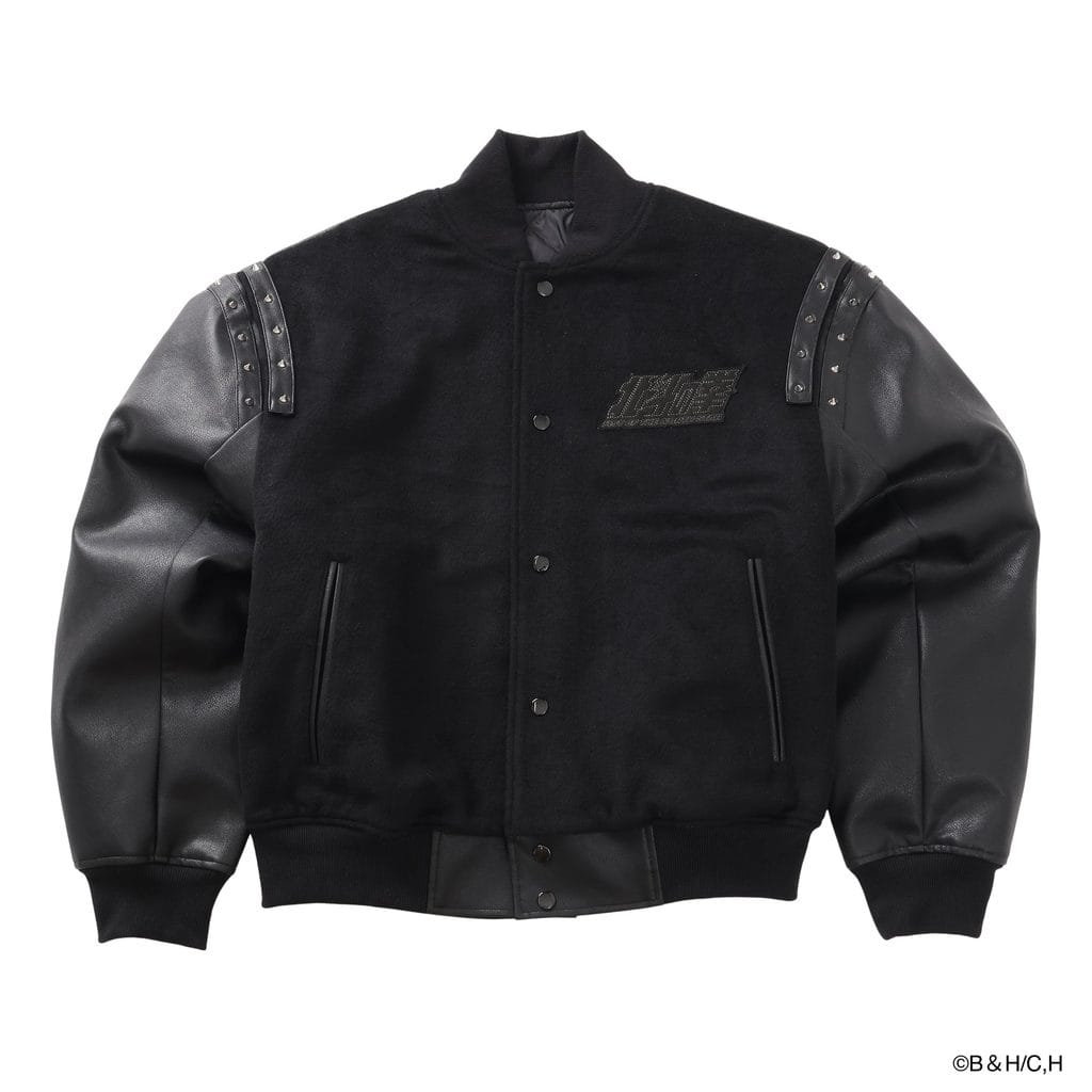 Blouson universitaire à clous, face
